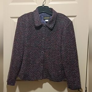 Vintage Requirements purple multicolored tweed blazer Plus Size 14